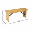 Flash Furniture HERCULES 40'' x 12'' Light Natural Solid Pine Folding Farm Bench XA-B-40X12-LN-GG
